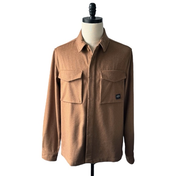 Scotch & Soda Wool Blend Brushed Button Down Over Shirt Jacket In Camel | LARGE - Picture 2 of 10